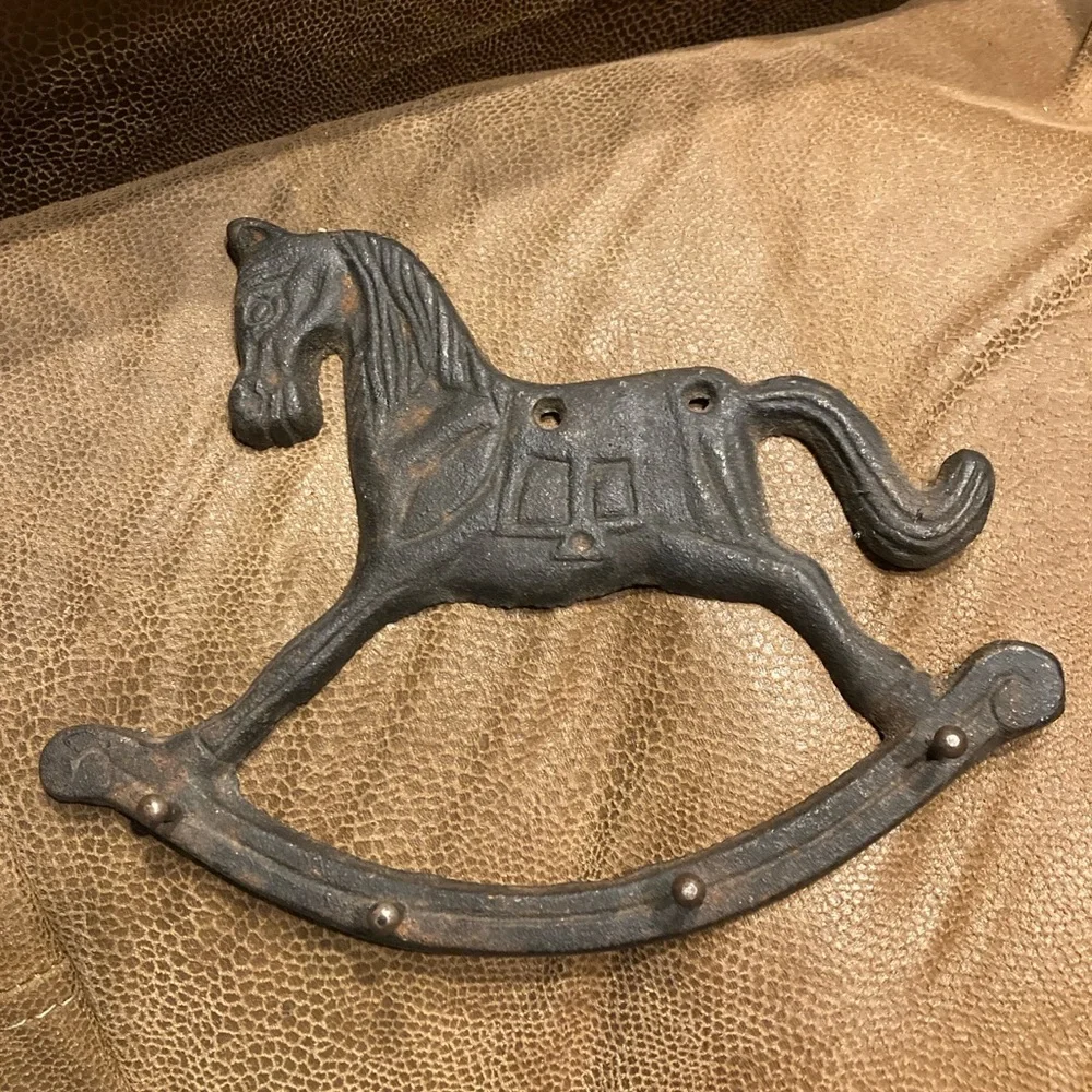 Vintage Cast Iron Rocking Horse Wall Decor